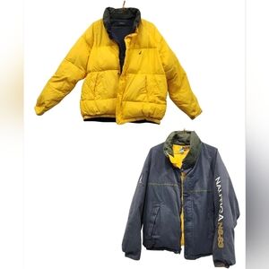 Nautica XXL Down Winter Puffer Coat Reversible Vintage Men's Dry Cleaned for You